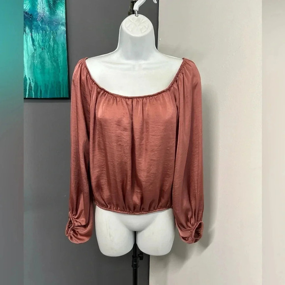 Charlotte Russe Peasant Blouse Top Women's Large Bronze Vixen Fairygoth Romantic - Picture 1 of 12